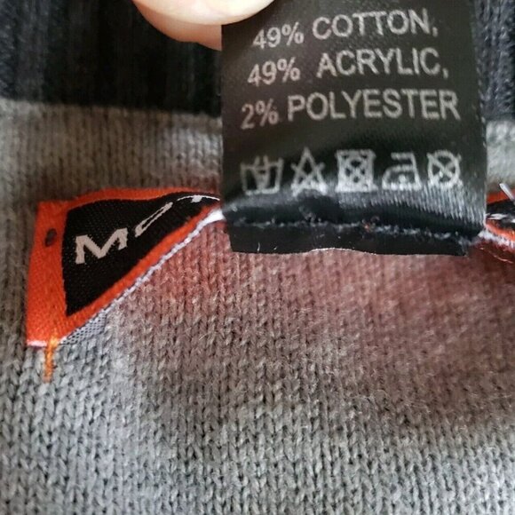 Mott & Grand Men's Medium Sweater Crew Knit Long Sleeve Padded Elbows Charcoal - Picture 6 of 9